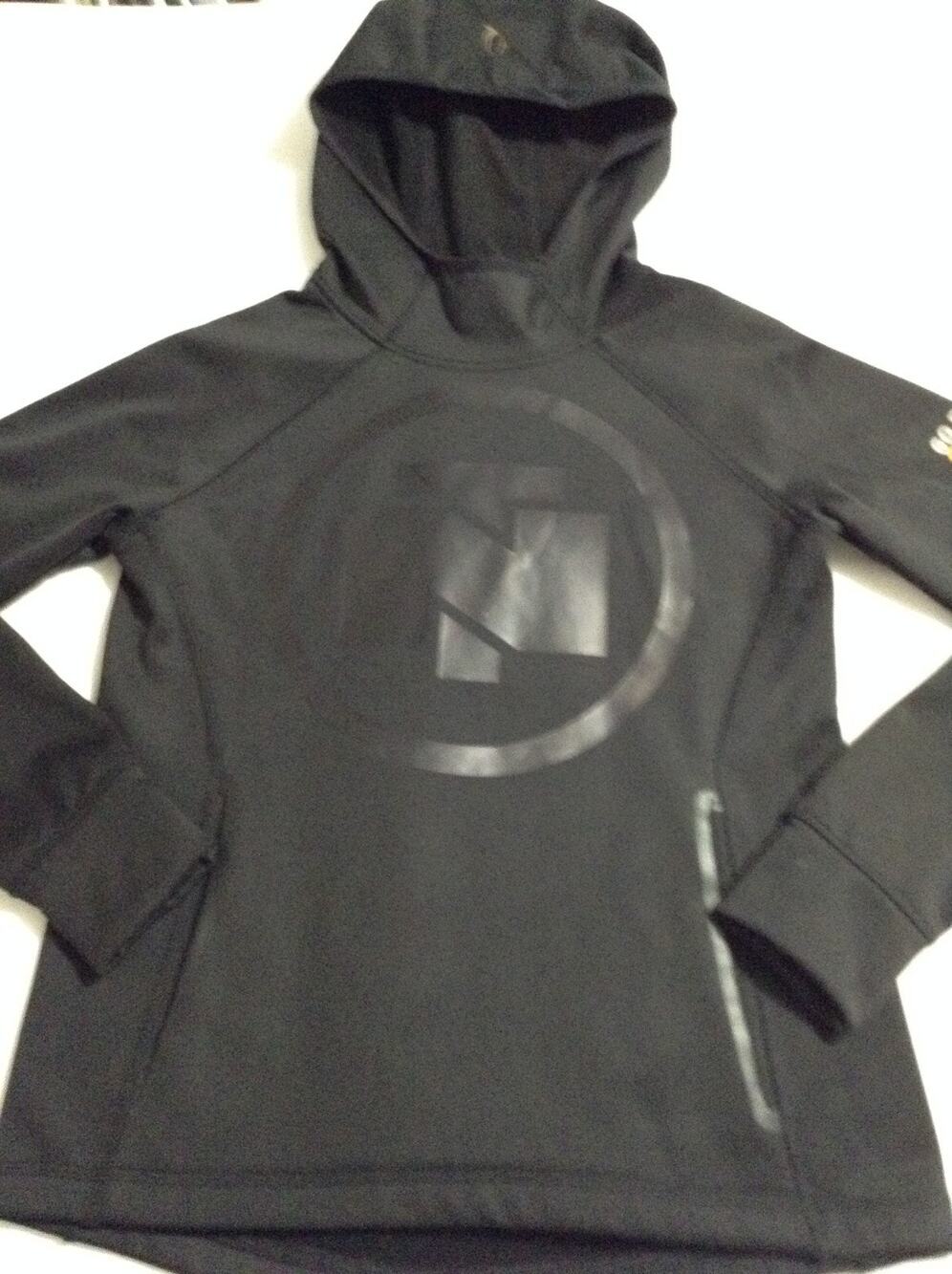 Spyder Athletic Hoodie Sweatshirt Womens Medium M Go For Gold Black Thumbholes
